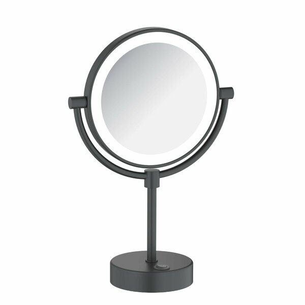 Kibi Circular LED Free Standing Magnifying Make Up Mirror - Matte Black KMM104MB